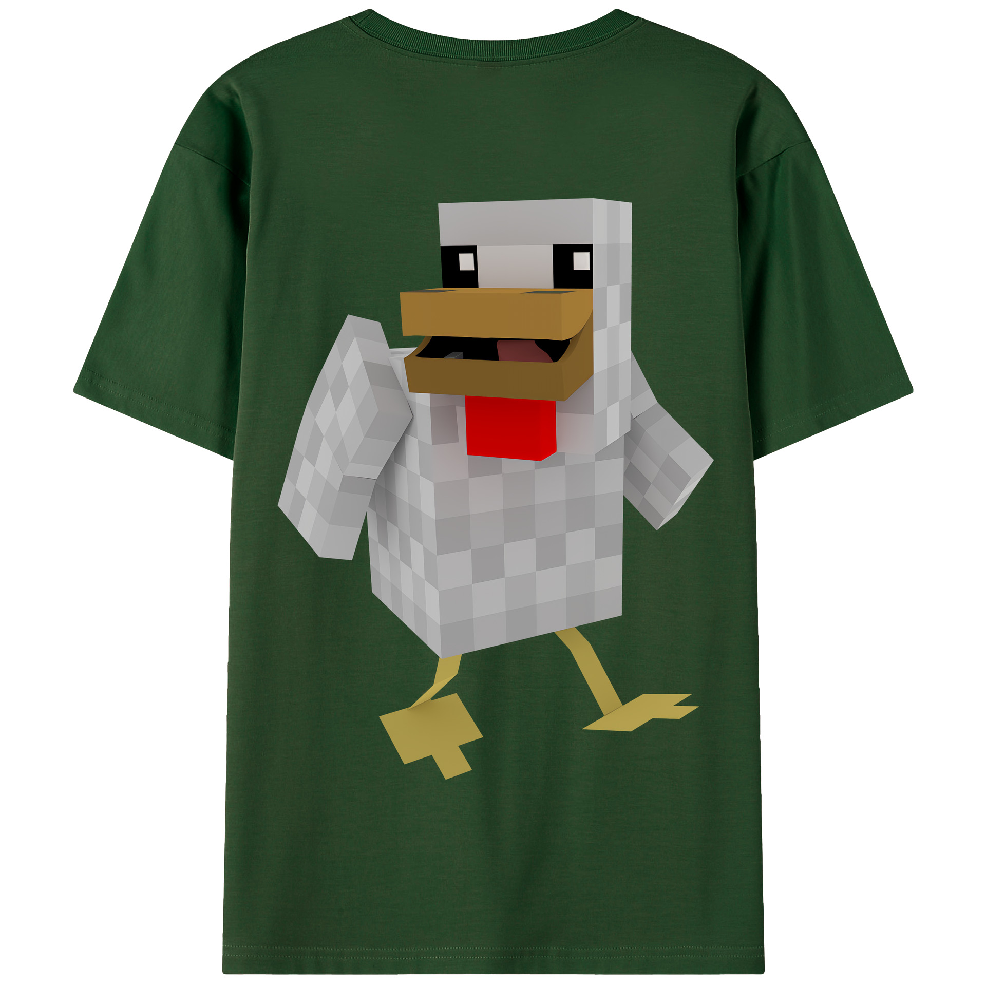 （画像用） マインクラフト ブロックの世界 Minecraft MC Block world 綿100％半袖Tシャツ（背面プリント）